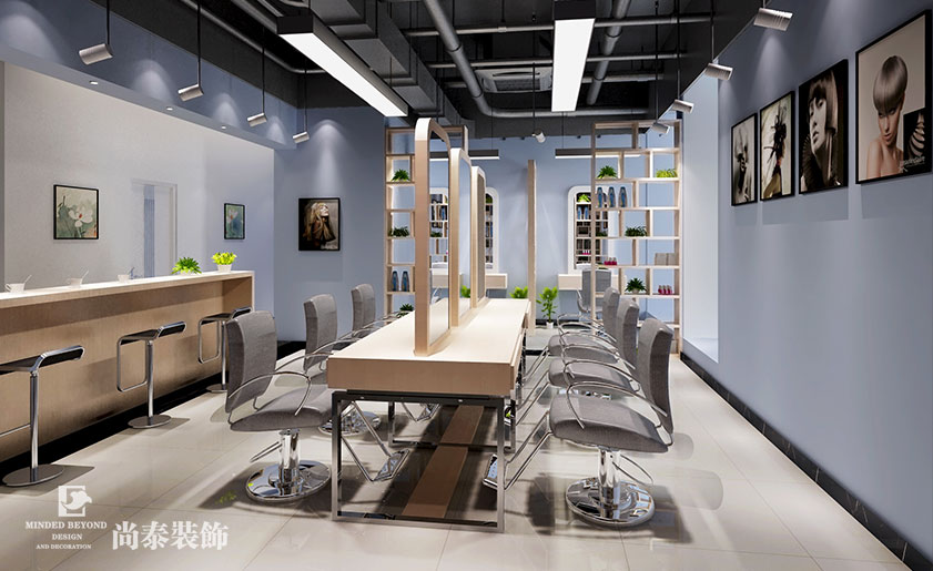  可以打麻將的理發店裝修設計 | 水蝴蝶