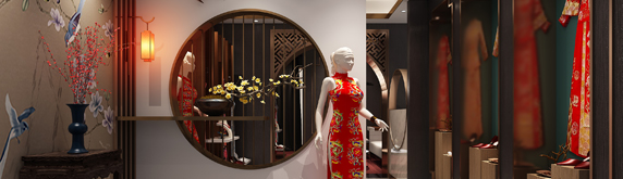 黛雪嫁妝展廳裝修設(shè)計(jì)，讓喜慶充滿整個(gè)展廳