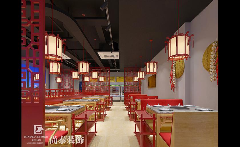 火鍋店餐飲就餐區裝修效果圖