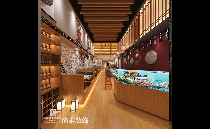 日式燒烤店裝修效果圖-北海道水產(chǎn)