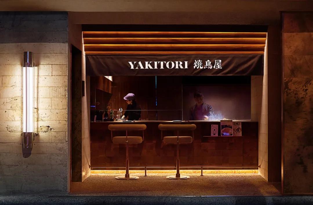 日式餐飲店裝修設計，明暗與線條對比